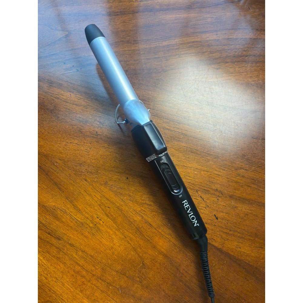 Revlon 1 Inch Curling Iron RVIR1176 Black Silver Ceramic Hair Styling Tool